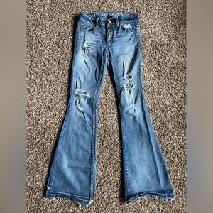 American Eagle Outfitters Flare Distressed Jeans